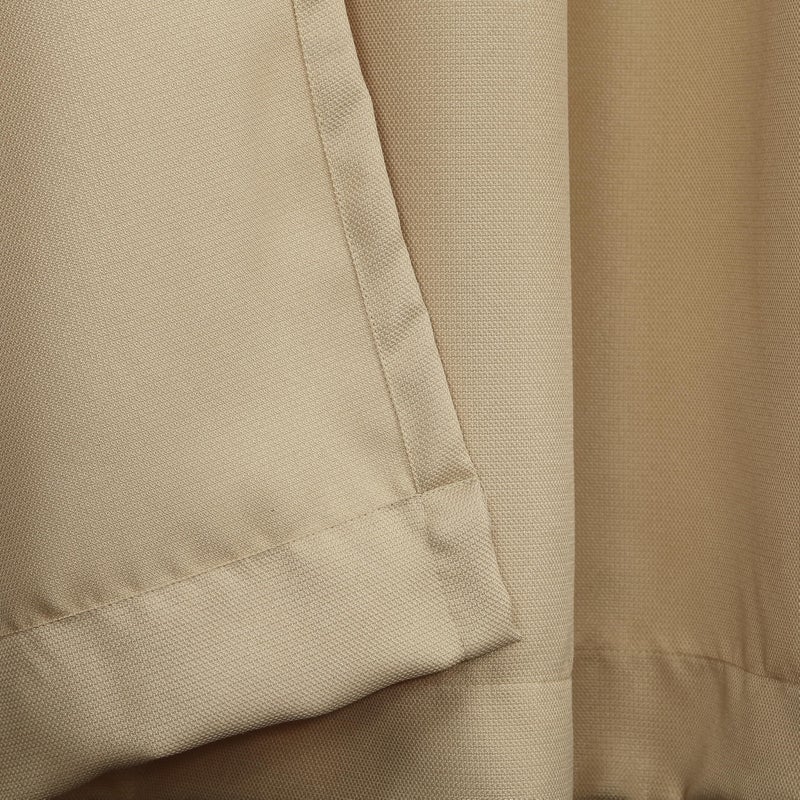 No. 918 Montego Casual Textured Semi-Sheer Grommet Kitchen Curtain Tier Pair, 56" x 24", Taupe - Image 4